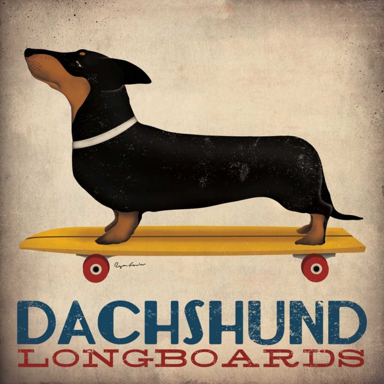 Dachshund Longboards Poster Print by Ryan Fowler - Item # VARPDX13221